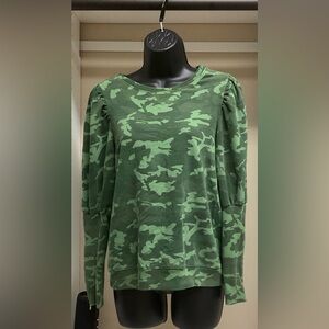 Green Camouflage Long Sleeve Top